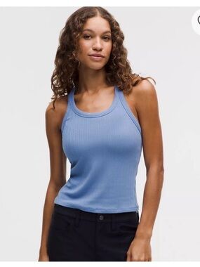 Lululemon Hold Tight Micro-Rib Racerback Tank Top-
Prep Blue - Size 14
